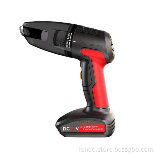 Portable Car Vacuum Cleaner: Four-in-One Tire Inflator and Pressure Sensor